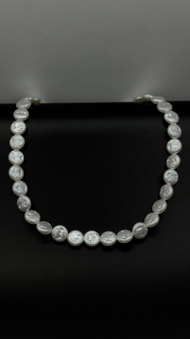 گردنبند مروارید صدفی کلاسیک درشت