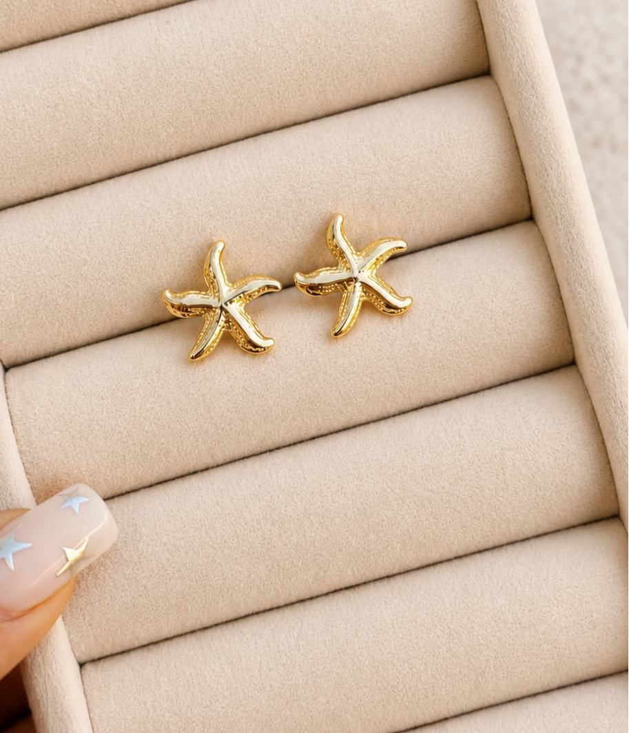 گوشواره ستاره دریایی طلایی  – مدل Sea Star